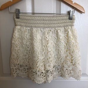 High Waisted Lace Shorts